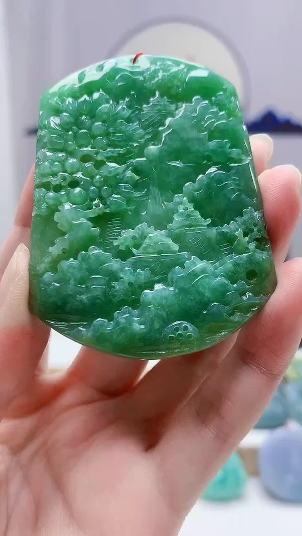 未镶嵌定制翡翠4852zm-毛货挂件山水113