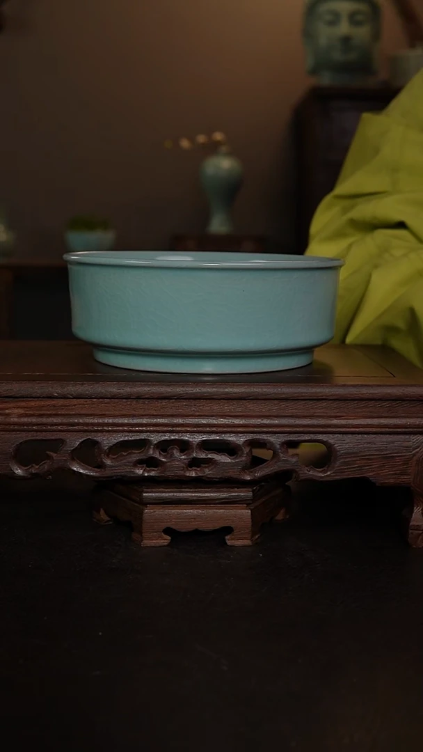 摆件瓷仿古手工唇口洗