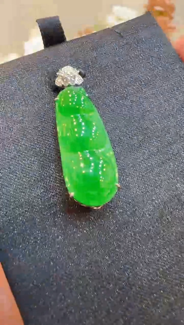 翡翠18K金镶嵌吊坠(不含链)用****0多样性团购发一件
