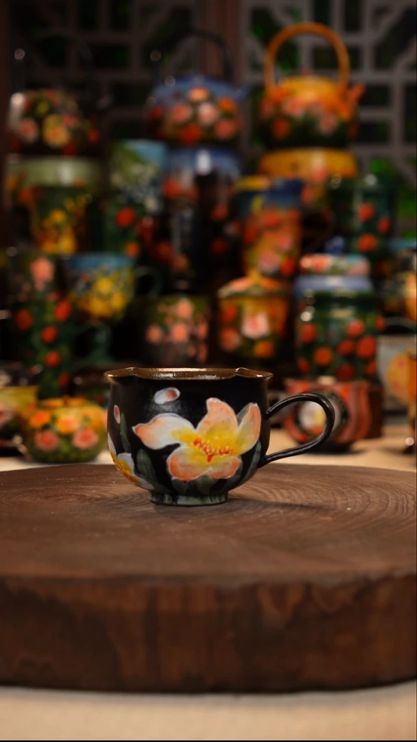 紫砂油画手绘釉下彩