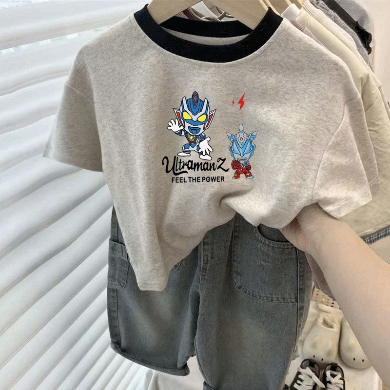 新款童装纯棉奥特曼夏季儿童短袖T恤宝宝男童上衣卡通洋气打底衣t