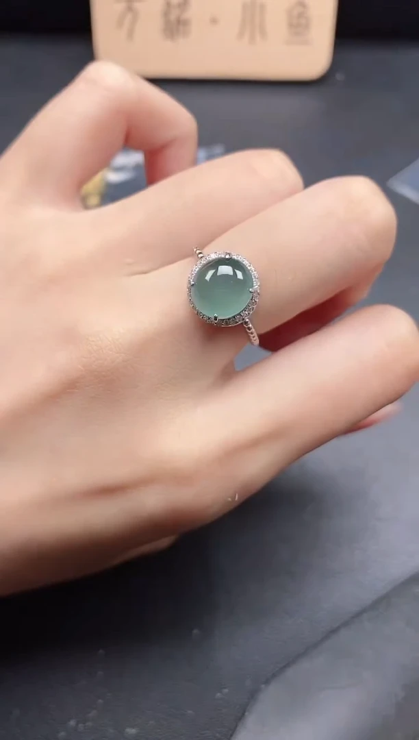 翡翠戒指银S925镶嵌51151