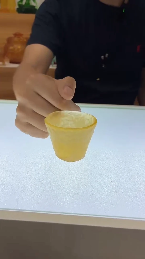 琉璃手工艺品混烧琉璃茶杯琥珀色【福利】