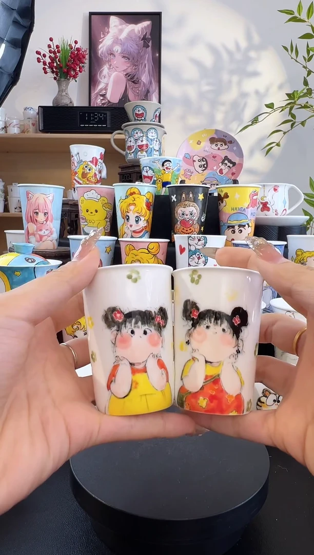 【闪购商品】摆件手工手绘陶瓷小杯杯