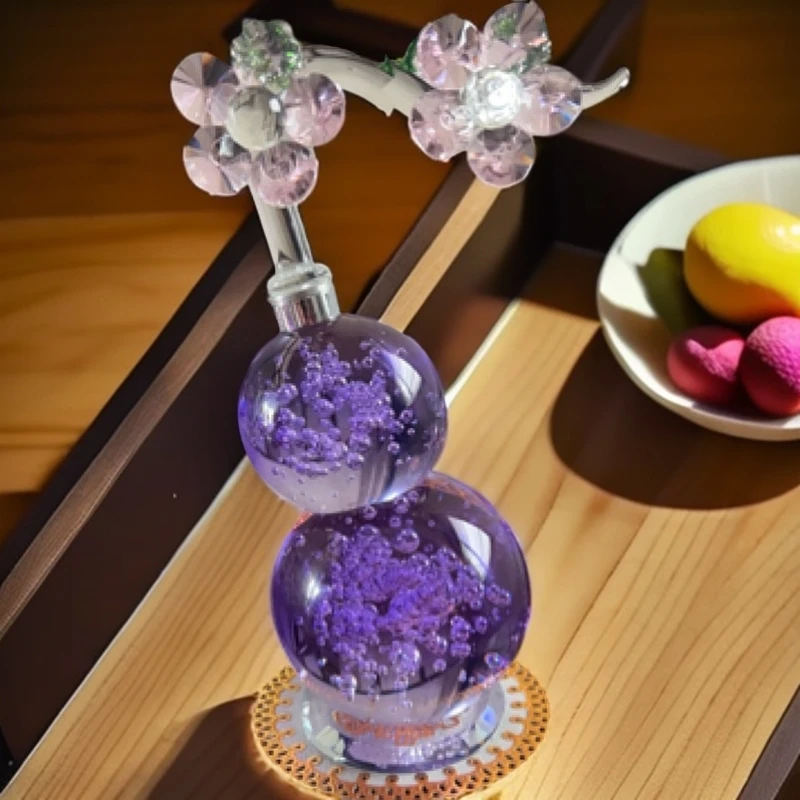 现代简约玻璃水晶球艺术摆件家居客厅玄关柜轻奢软装饰品气泡葫芦