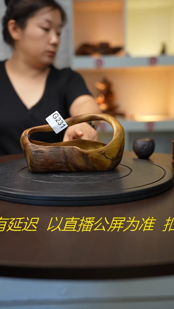 木木雕款我***个云南黑黄檀根艺花篮