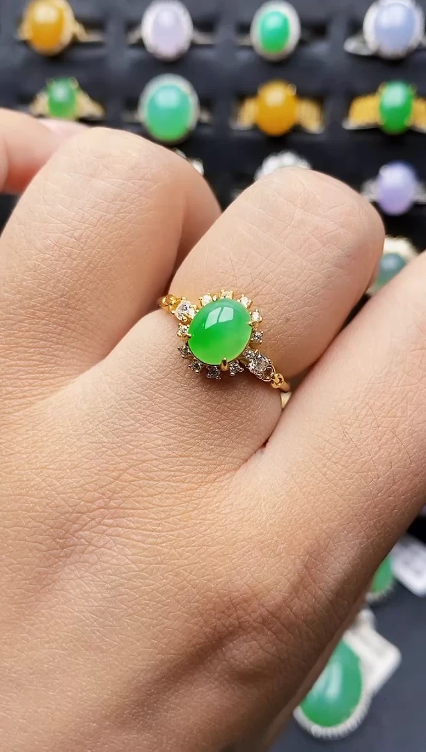 银S925镶嵌戒指翡翠1521