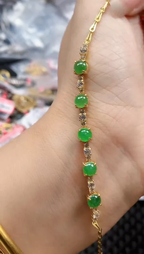 银S925镶嵌戒指翡翠天然A货缅甸翡翠