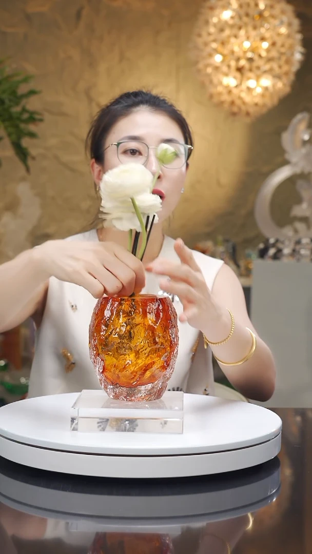琉璃手工艺品福利琥珀水波纹香薰瓶