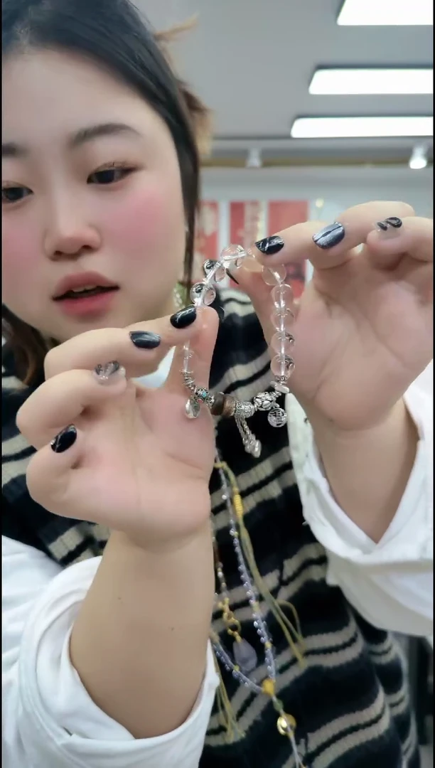 【闪购商品】玛瑙/玉髓合金颈饰1416白单圈手串