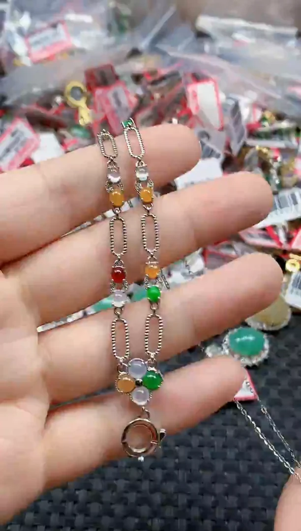 银S925镶嵌戒指翡翠天然A货缅甸翡翠