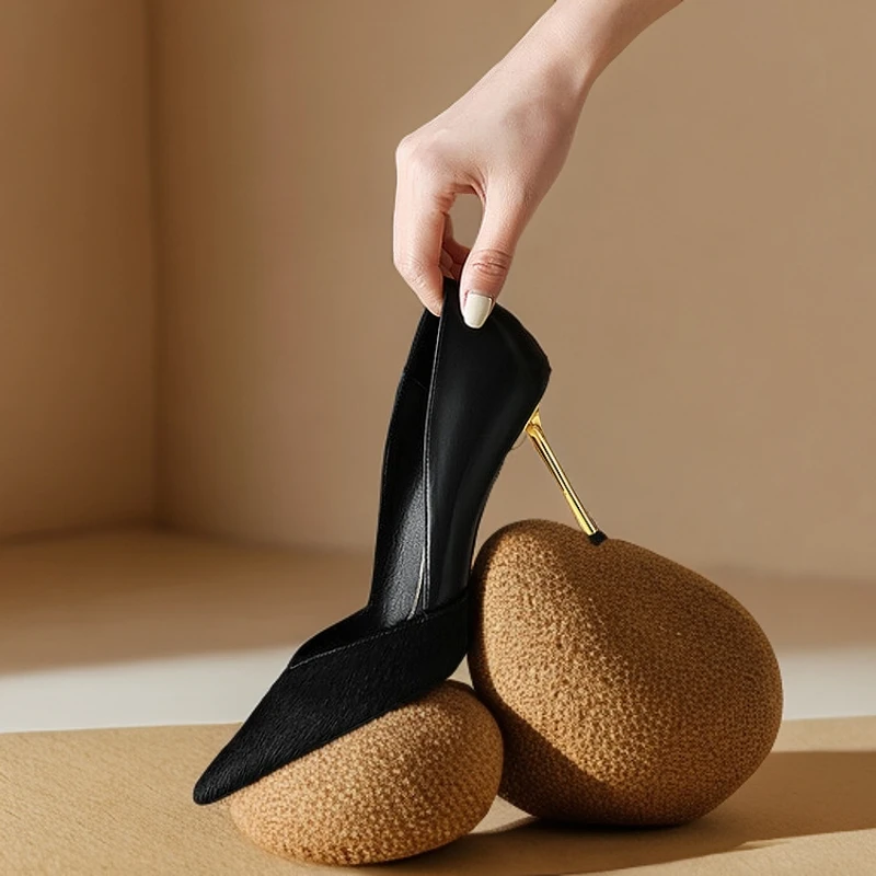 新款6和8公分气质尖头细跟高跟时尚时装百搭气质女人味优雅气质