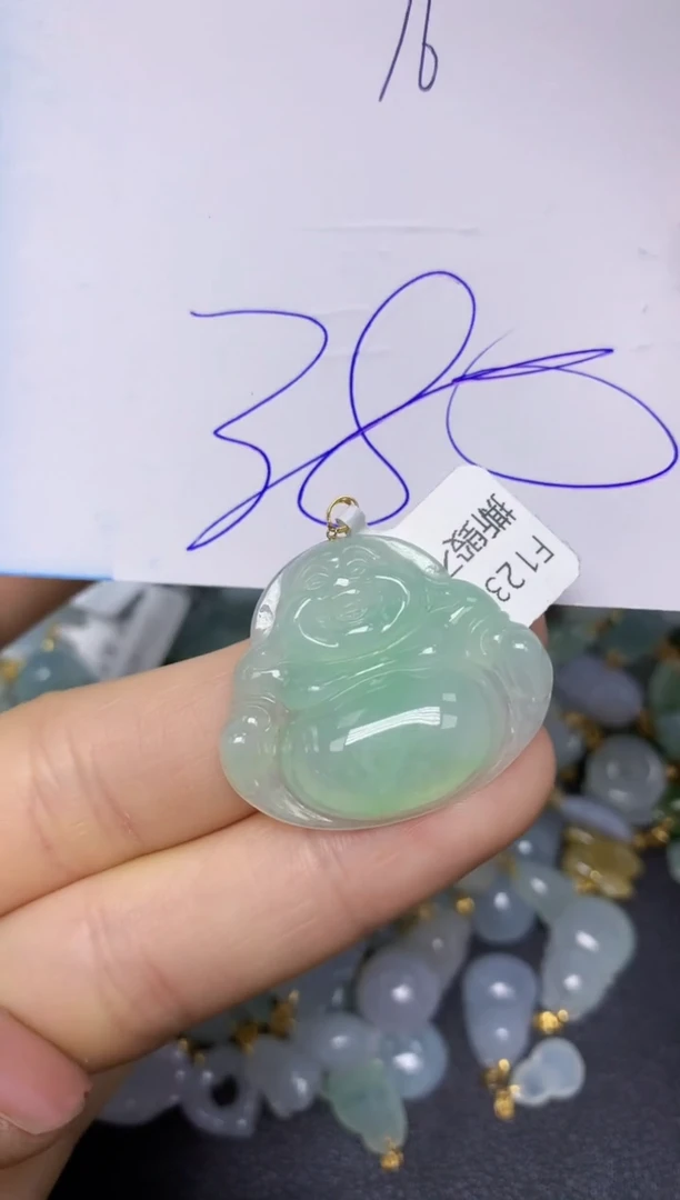 【闪购商品】翡翠挂件18K金镶嵌 天然翡翠A货