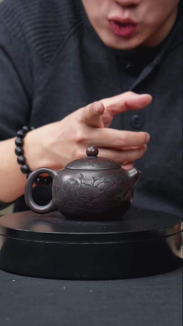 【闪购商品】紫砂茶壶石黄刻绘西施