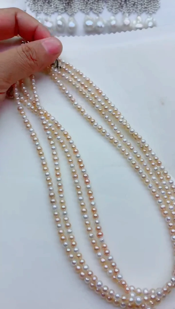 淡水珍珠合金项链多样性发其一，非无暇