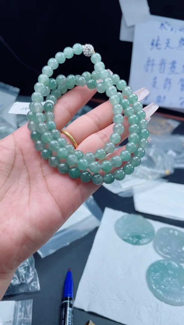 未镶嵌定制翡翠珠串