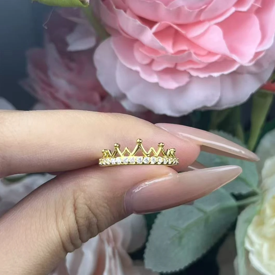 婷婷【足金999】皇冠戒指 6D工艺（款号82HHL253）