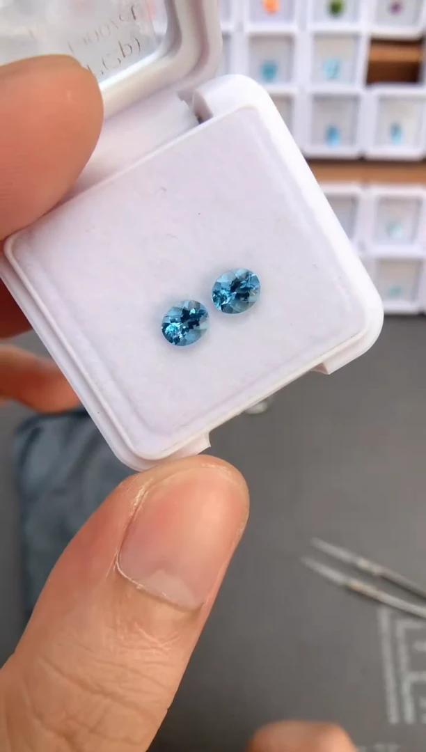 未镶嵌裸石定制海蓝宝石1.25ct