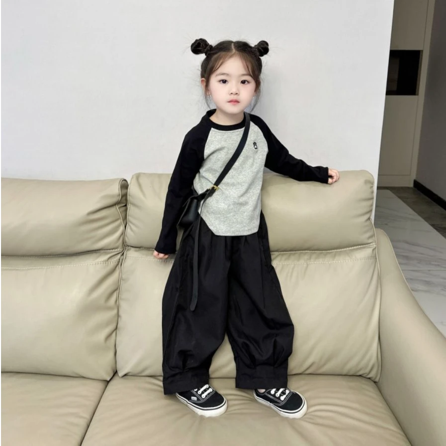 2025秋季新款女童插肩袖上衣南瓜裤套装女宝宝秋装两件套童装Z006