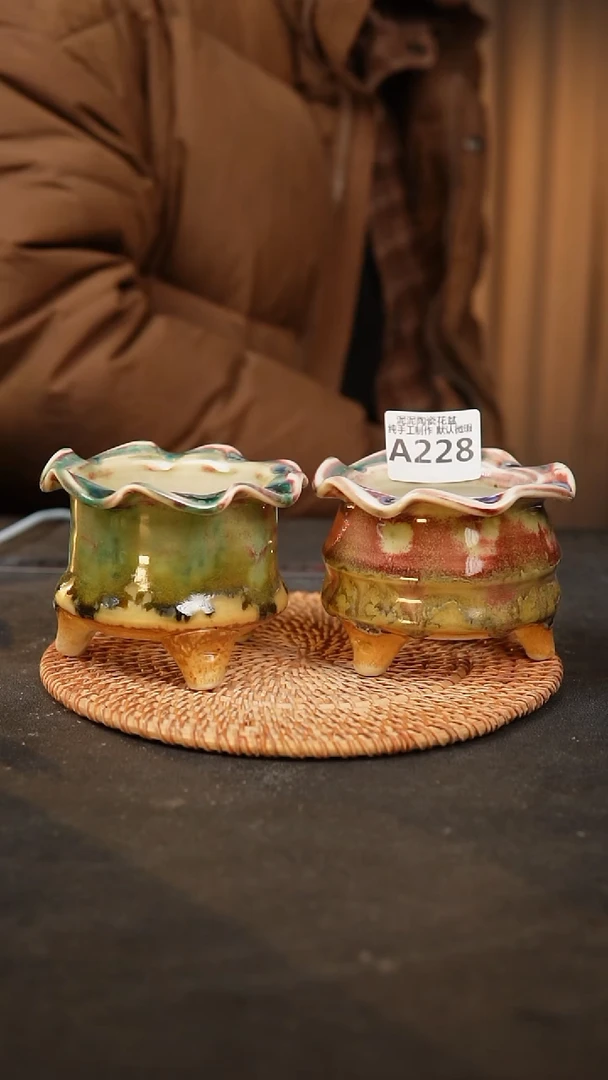 【闪购商品】瓷片228泥泥手工花盆