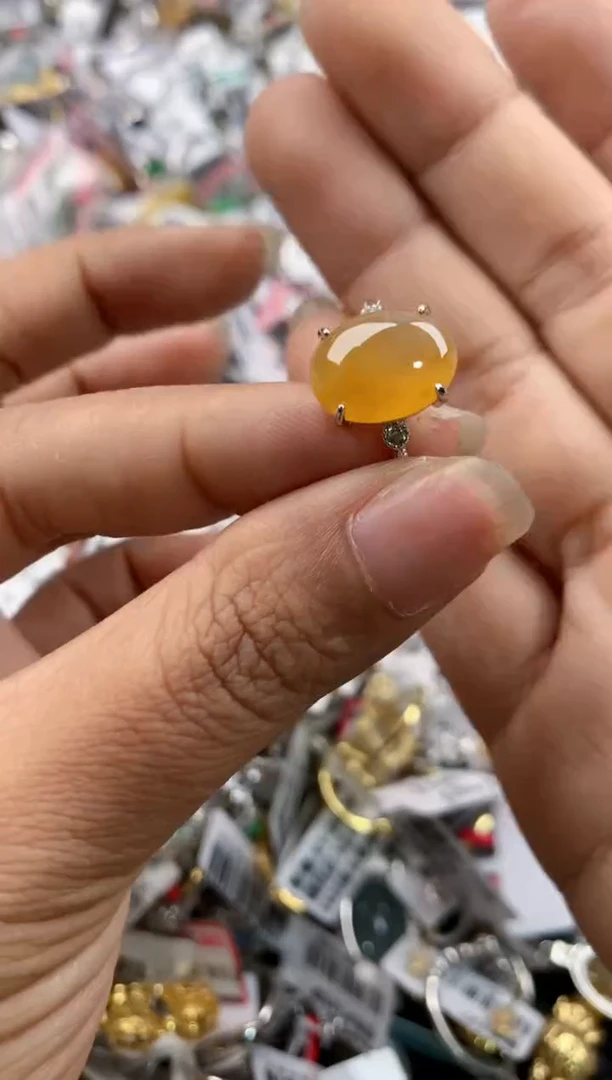 银S925镶嵌戒指翡翠888    6
