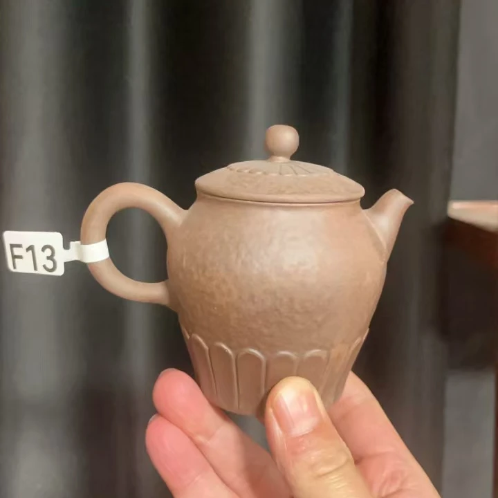 F13原矿莲心老岩泥磨砂感茶壶