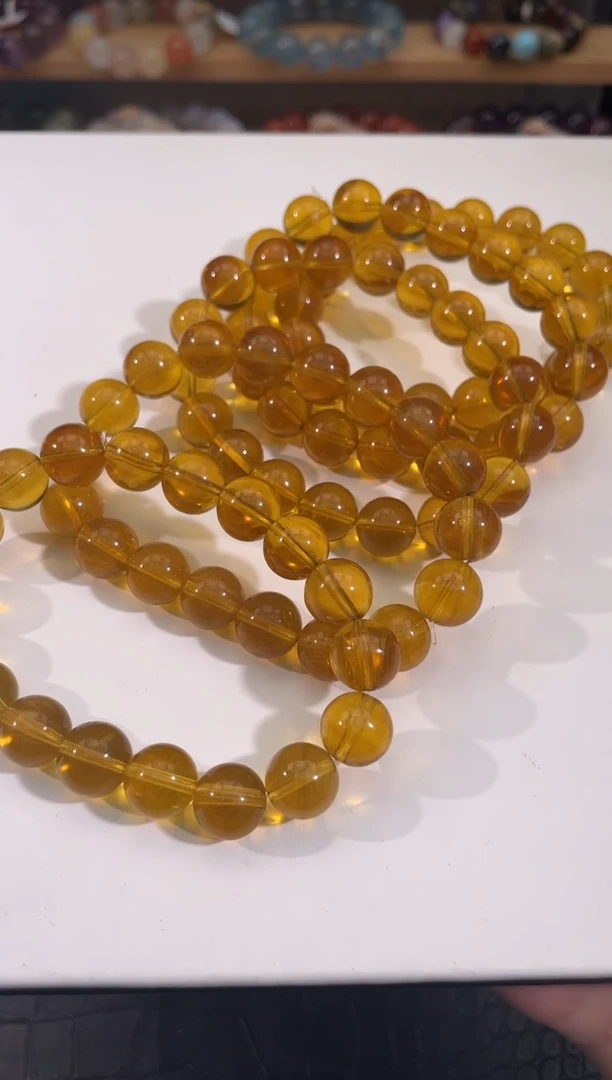 水晶手链未镶嵌黄萤石手链10mm多样性发一