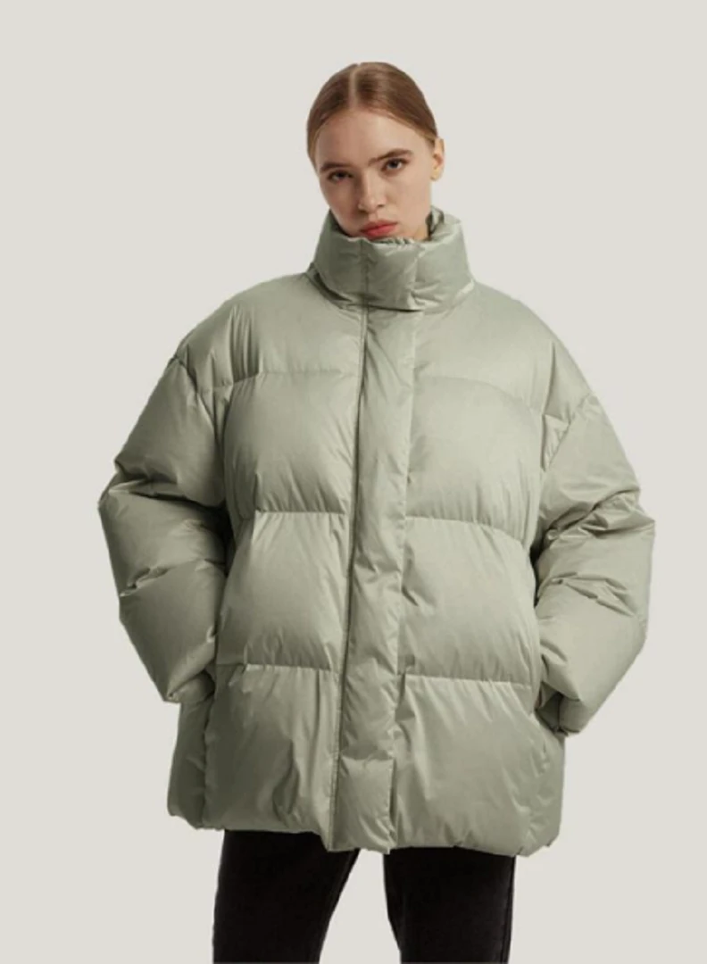 女款羽绒服厚款常规款宽松时尚合格品休闲光泽廓形