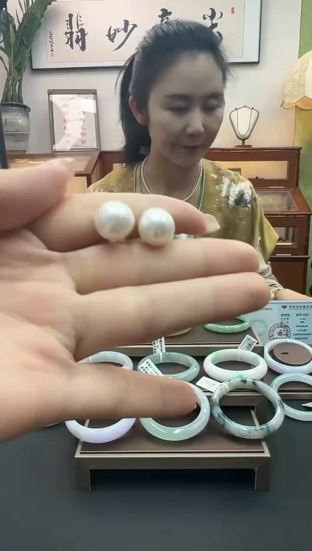 纯铜合金琉璃珍珠耳钉