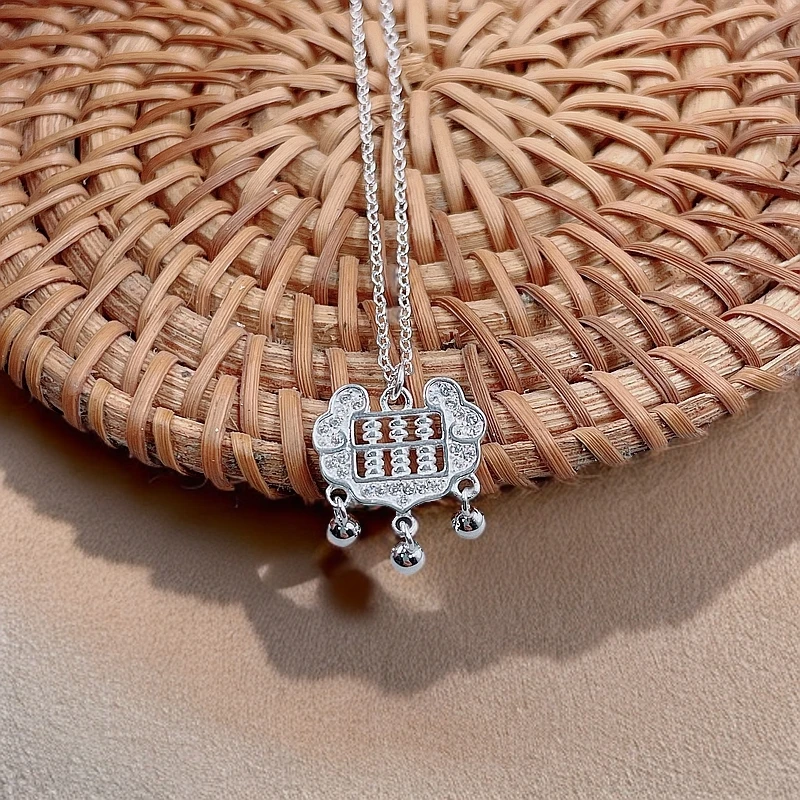 坠链均足银 如意算盘手工小众气质时尚套链