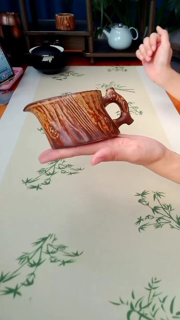 全陶 手工 树桩年轮 公道杯