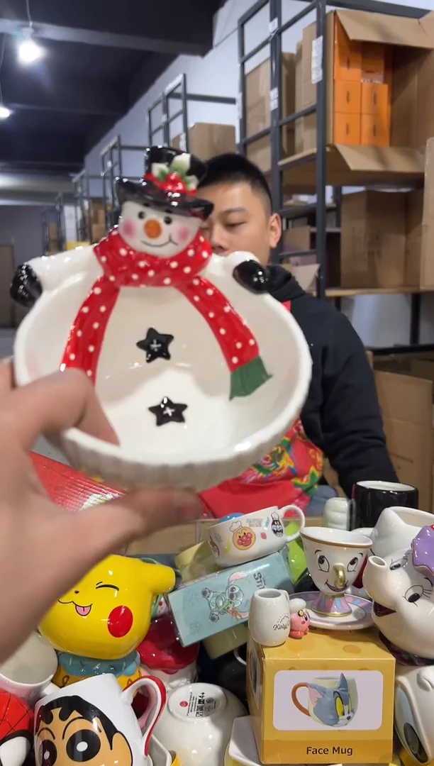 【闪购商品】杯陶瓷原盒雪人碗