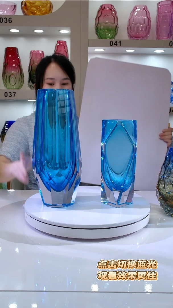 琉璃用****0蓝色花瓶组合(微瑕)