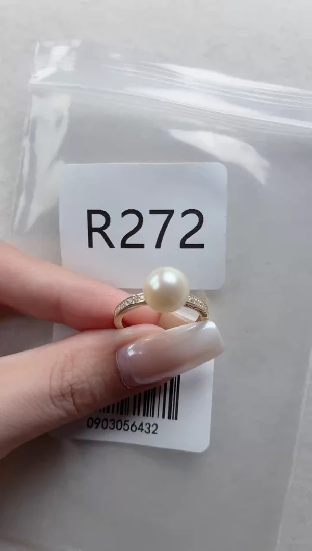 银S925镶嵌戒指海水珍珠r272