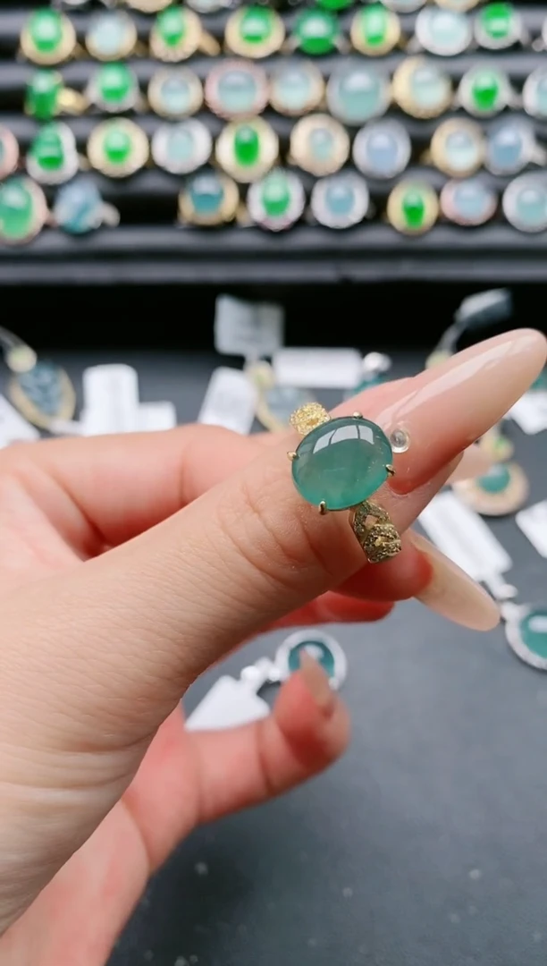 【闪购商品】翡翠戒指银S925镶嵌1111111