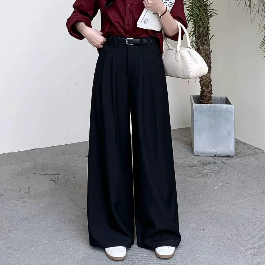 【吴姐定制】61052春夏直筒垂感简约百搭阔腿西裤