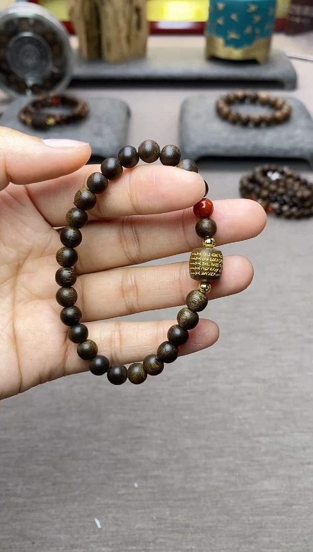 【闪购商品】沉香手串富森红土0.6+五条+配饰沉水单圈