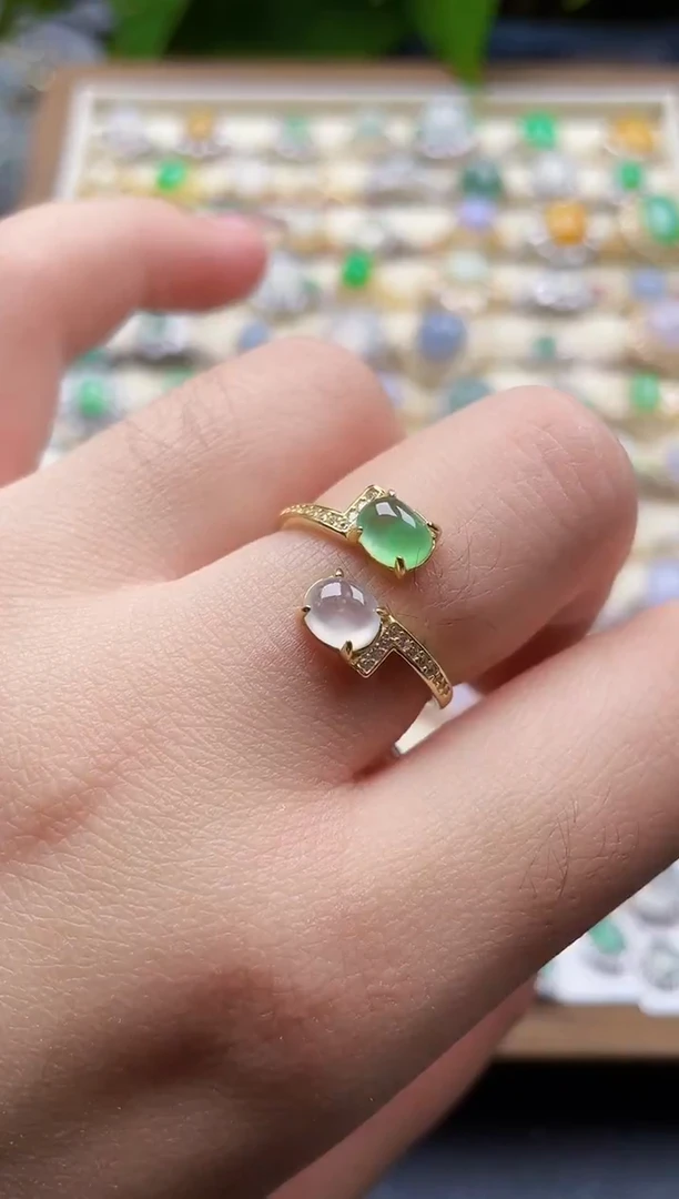 银S925镶嵌戒指翡翠81