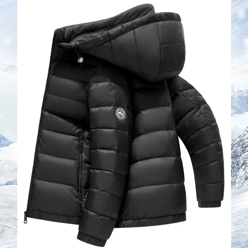 2025新款男士轻薄羽绒服潮流时尚保暖轻薄连帽休闲外套
