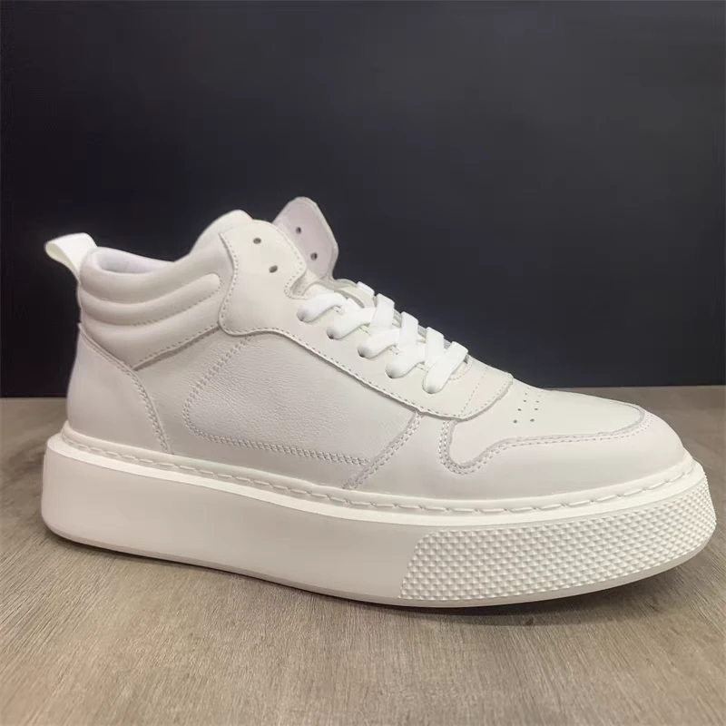 秋季新款尾货断码特价捡漏男鞋头层牛皮休闲板鞋真皮高帮小白鞋男