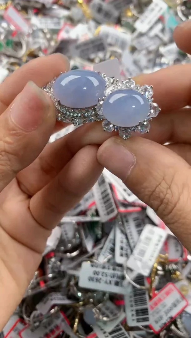 银S925镶嵌戒指翡翠12    5