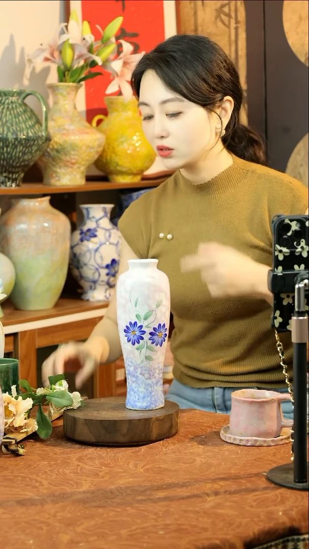 瓶景德镇手绘油画风花瓶1