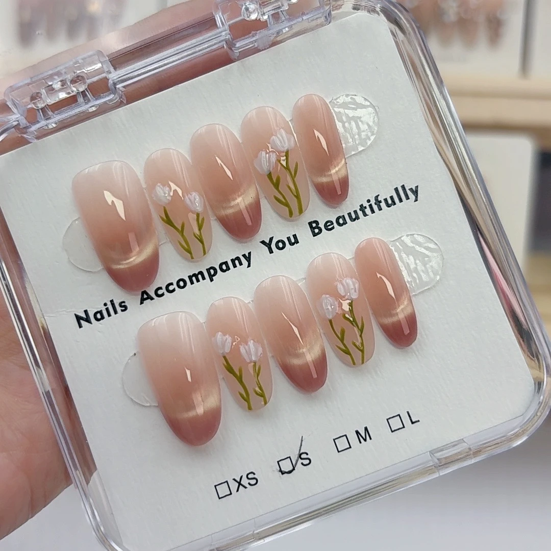 【郁金香】直播专享  春夏气质显白爆闪美甲光了甲手工穿戴甲