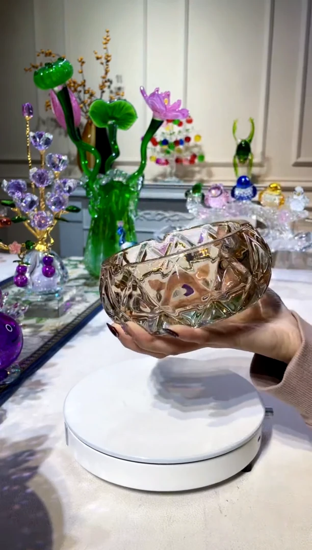 手工艺品琉璃香槟金烟灰缸
