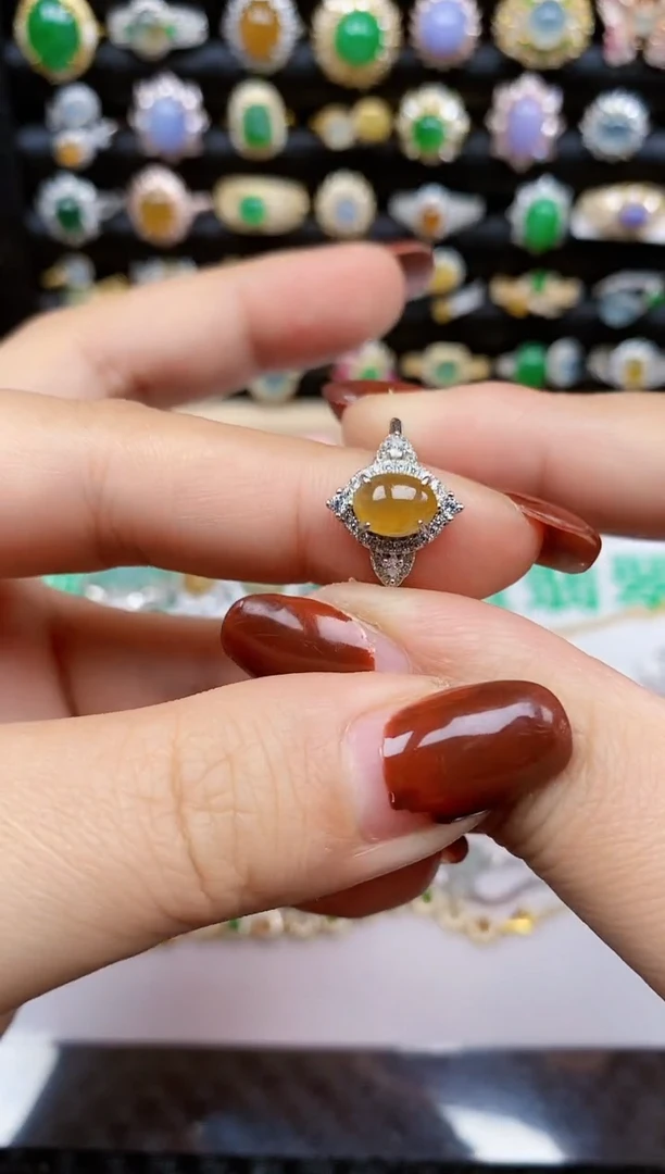 银S925镶嵌戒指翡翠121