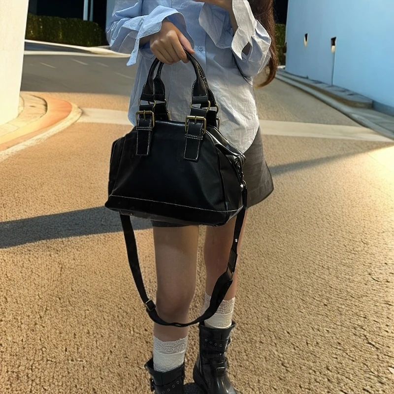新款手提机车保龄球包小众包包