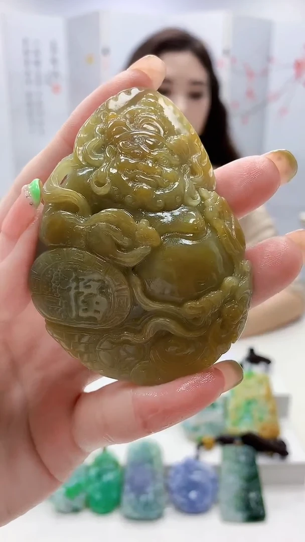 未镶嵌定制翡翠4829ry-毛货挂件100