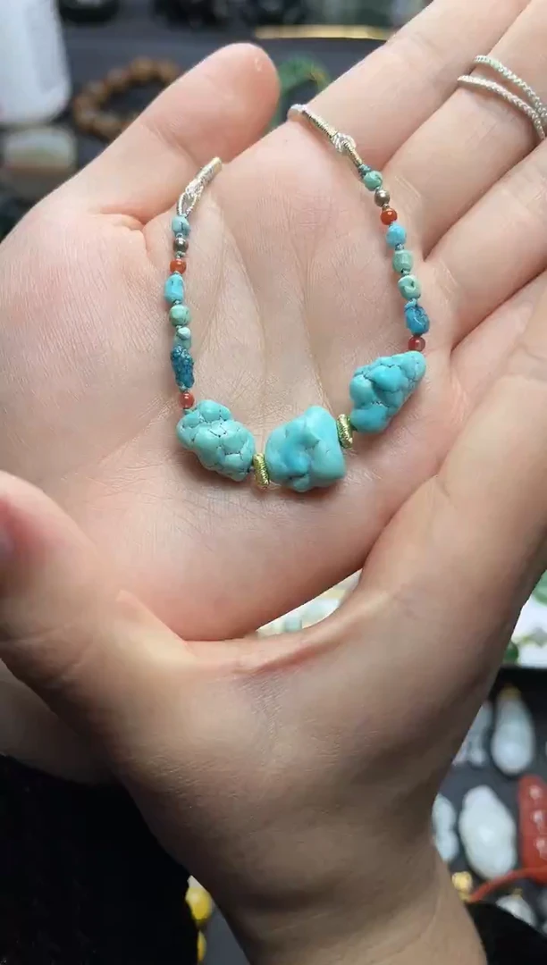 未镶嵌绿松石颈饰绿松吊坠06