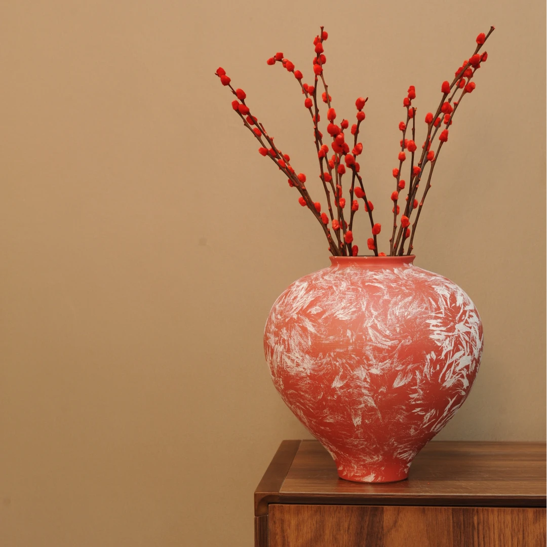 景德镇手绘艺术感花瓶（故宫雪高度30 口10）