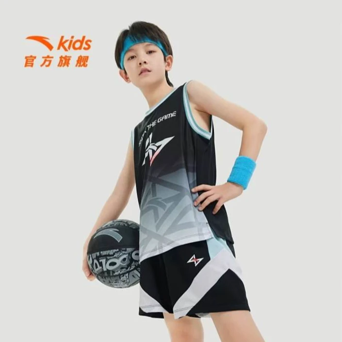 【篮球男】安踏儿童男童夏季篮球服青少年潮牌童装套装352431202